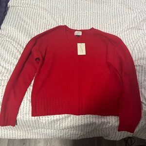 Universal Thread Vibrant Red V-Neck Sweater